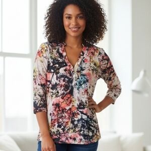 A N.A Multicolor Abstract Print Top, L, GUC